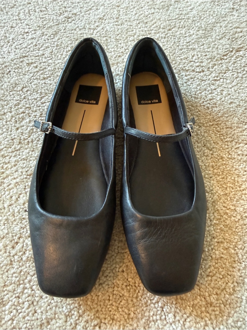 Dolce Vita Black Square-Toe Mary Jane Flats size 7.5
